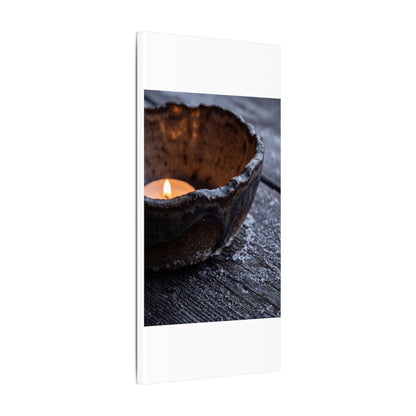 Atmospheric Ceramic Bowl Canvas Art - Moody Minimal Dark Japandi