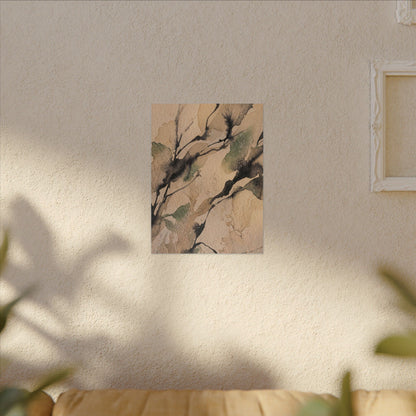 Japandi Shadow Play in Golden Hour | Watercolor Canvas Art