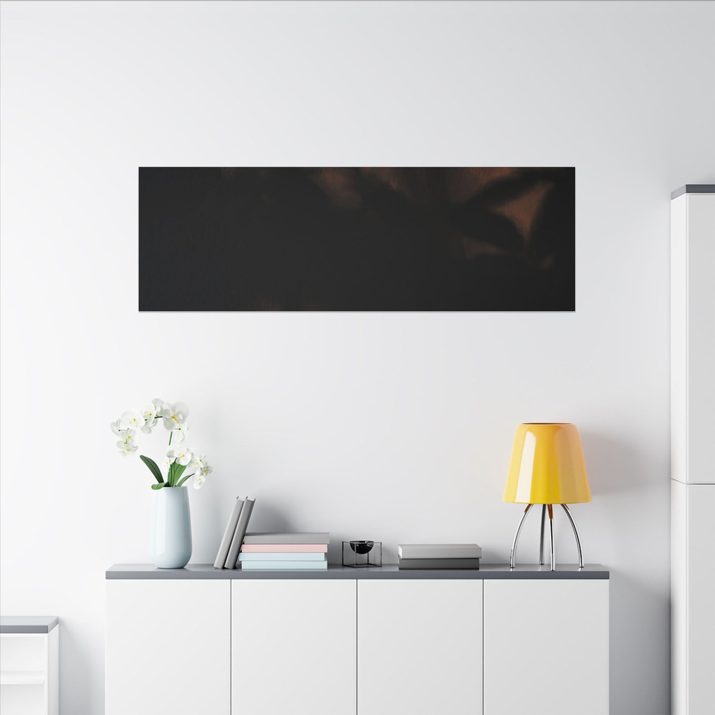 Shadow Play Summer Canvas Art | Dark Japandi Sophisticated Design