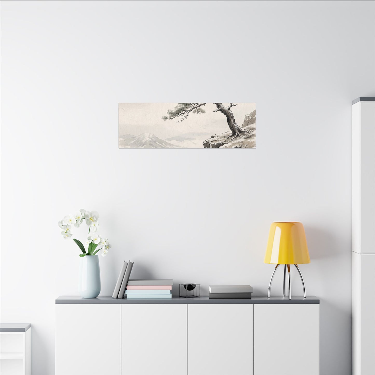 Seijaku Pine Tree Canvas Art - Japandi Japanese Pattern
