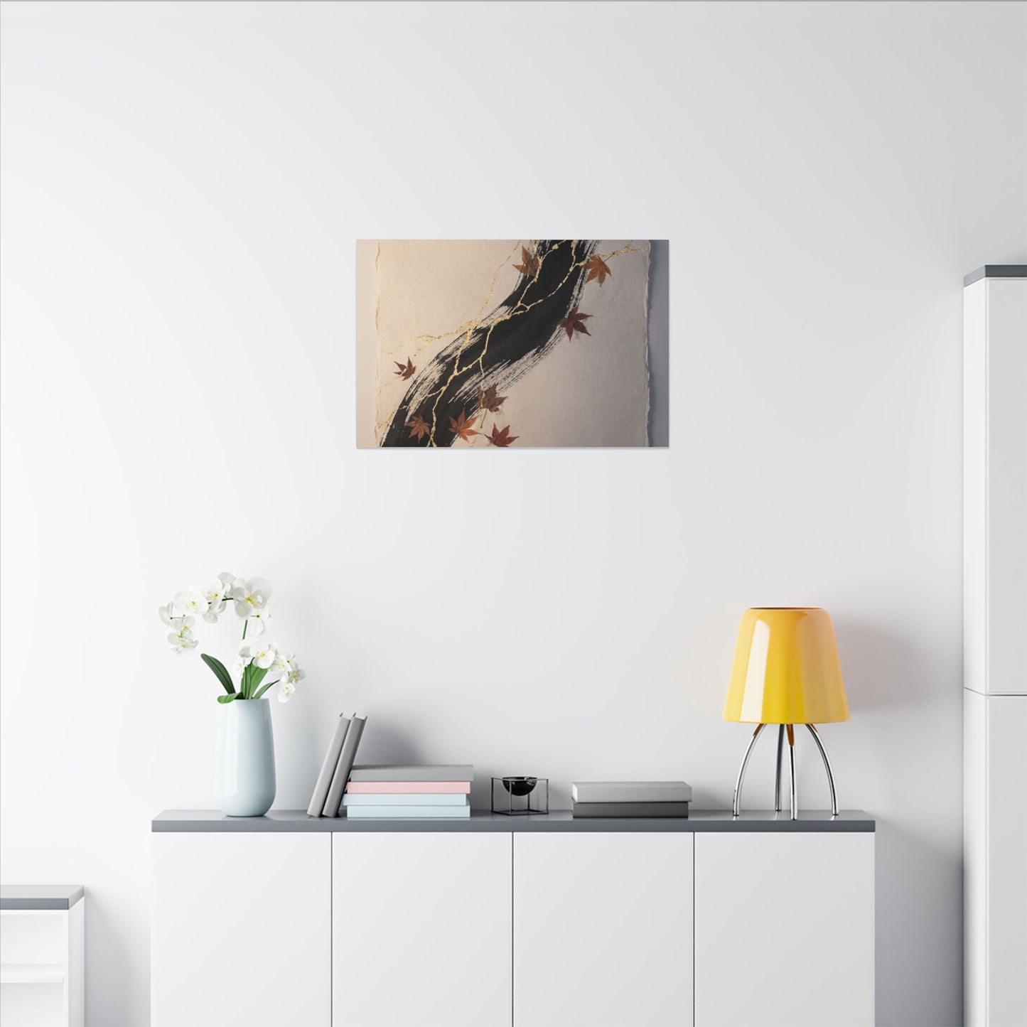 Dawn Ink Brushstroke Canvas Art - Kintsugi Ma