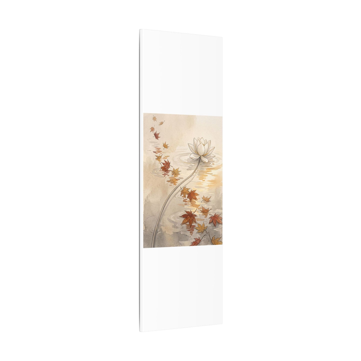 Lotus Flower Canvas Art | Autumn Japandi Minimal Line Art