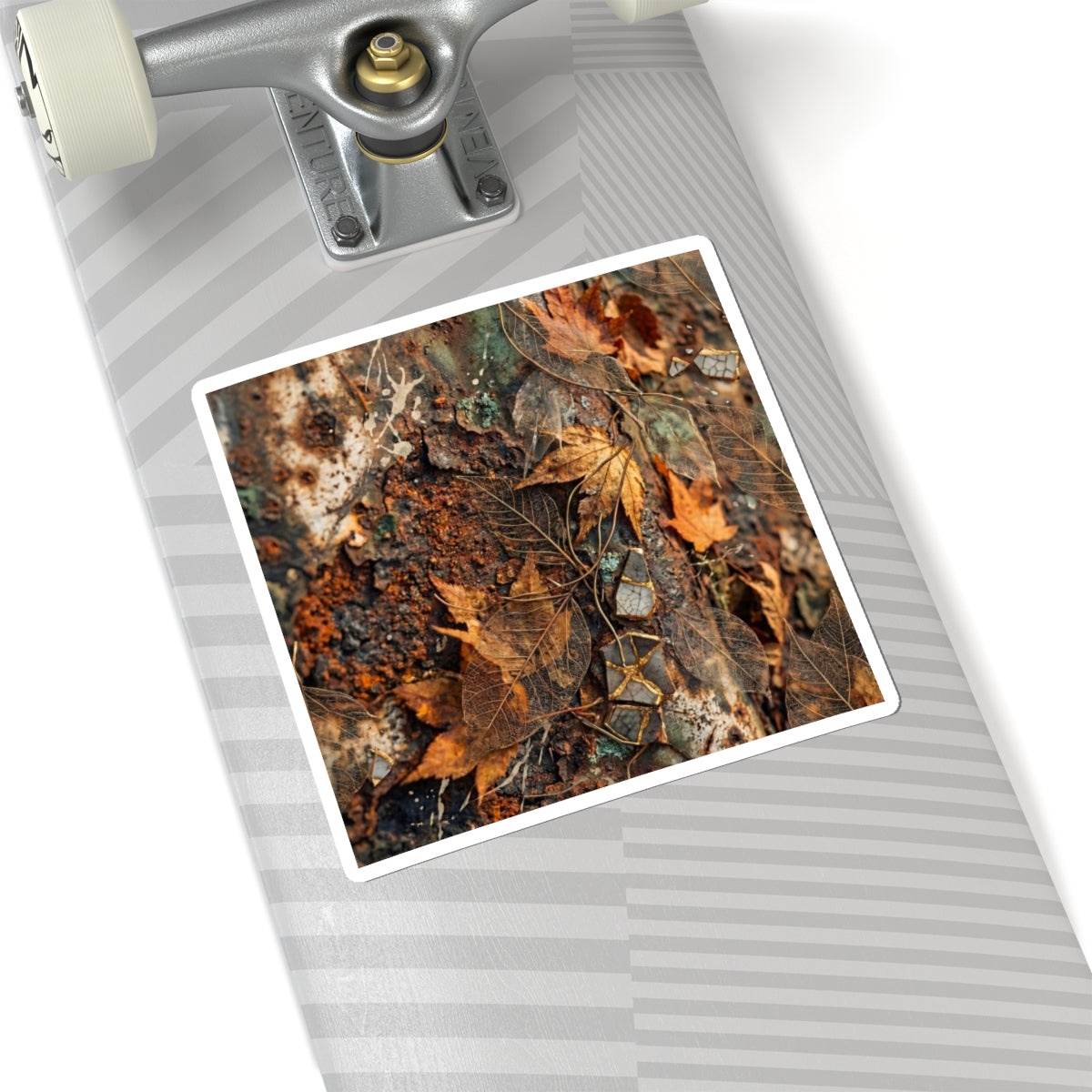 Warm Rust Patina Sticker - Texture Japandi Art Print