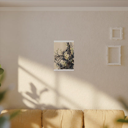 Ma Shadow Play Canvas Art - Dark Japandi Charcoal Ink