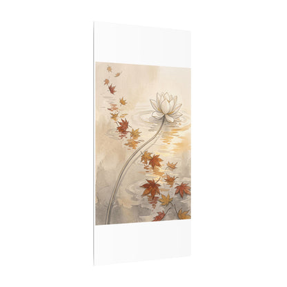 Lotus Flower Canvas Art | Autumn Japandi Minimal Line Art