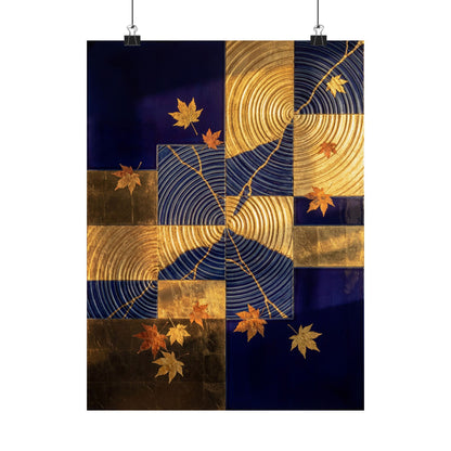Water Ripple Autumn Wall Art Print | Kintsugi Beautiful Design Art Print