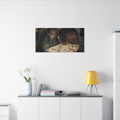 Kintsugi Rust Patina in Dawn | Gold Repair Canvas Art