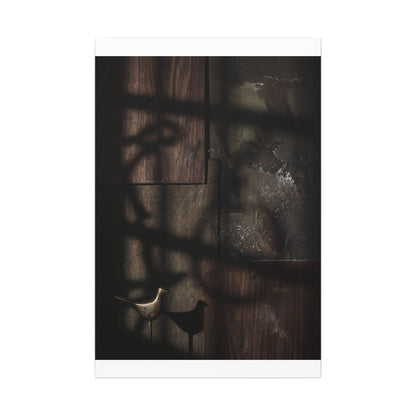 Dark Japandi Shadow Play in Candlelight | Dark Texture Canvas Art