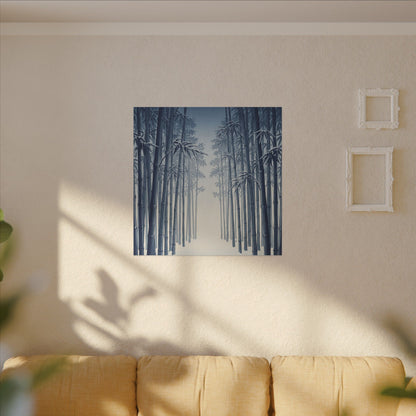 Bamboo Grove Canvas Art | Winter Zen Ukiyo E Inspired Art