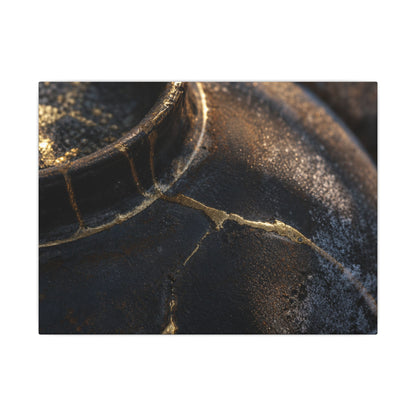 Kintsugi Rust Patina in Golden Hour | Broken Beauty Canvas Art
