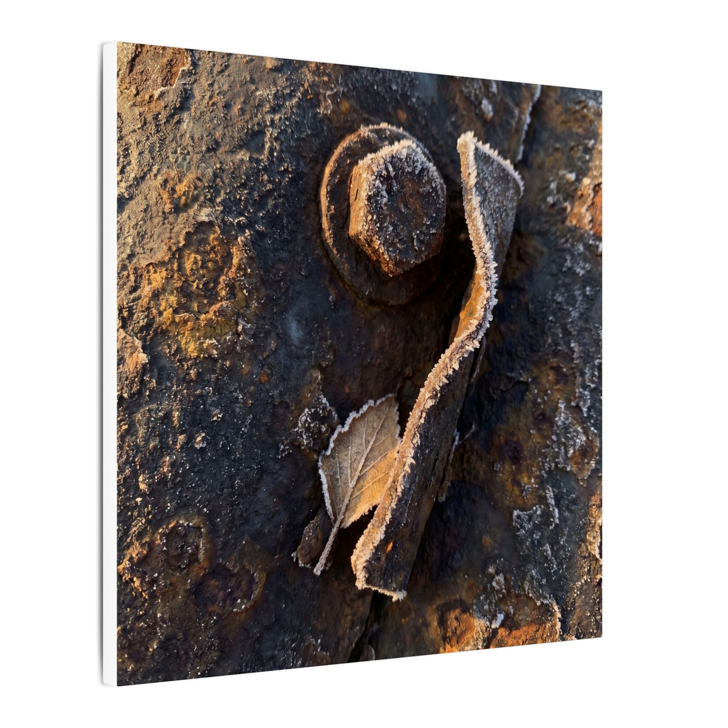 Moody Rust Patina Canvas Art - Moody Minimal Dark Japandi