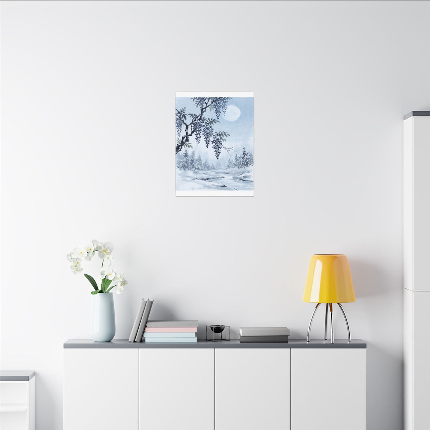 Seijaku Wisteria Canvas Art - Zen Sumi E