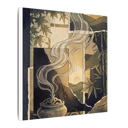 Tranquil Incense Smoke Canvas Art - Ukiyo E Inspired Zen