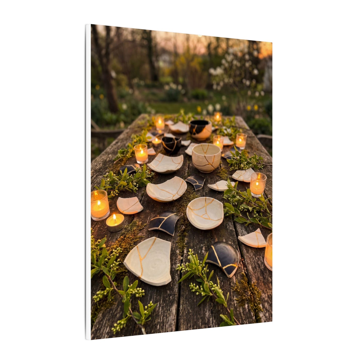 Broken Pottery Spring Canvas Art | Kintsugi Beautiful Design