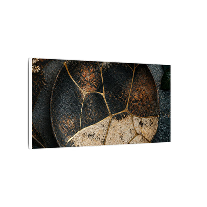 Kintsugi Rust Patina in Dawn | Gold Repair Canvas Art