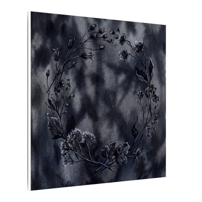 Dried Flowers Canvas Art | Winter Dark Japandi Shadow Zen Art