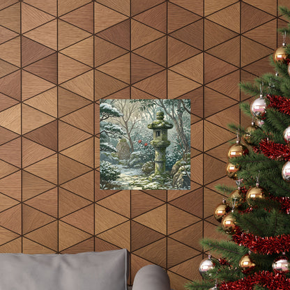 Dappled Stone Lantern Wall Art Print - Japandi Datsuzoku