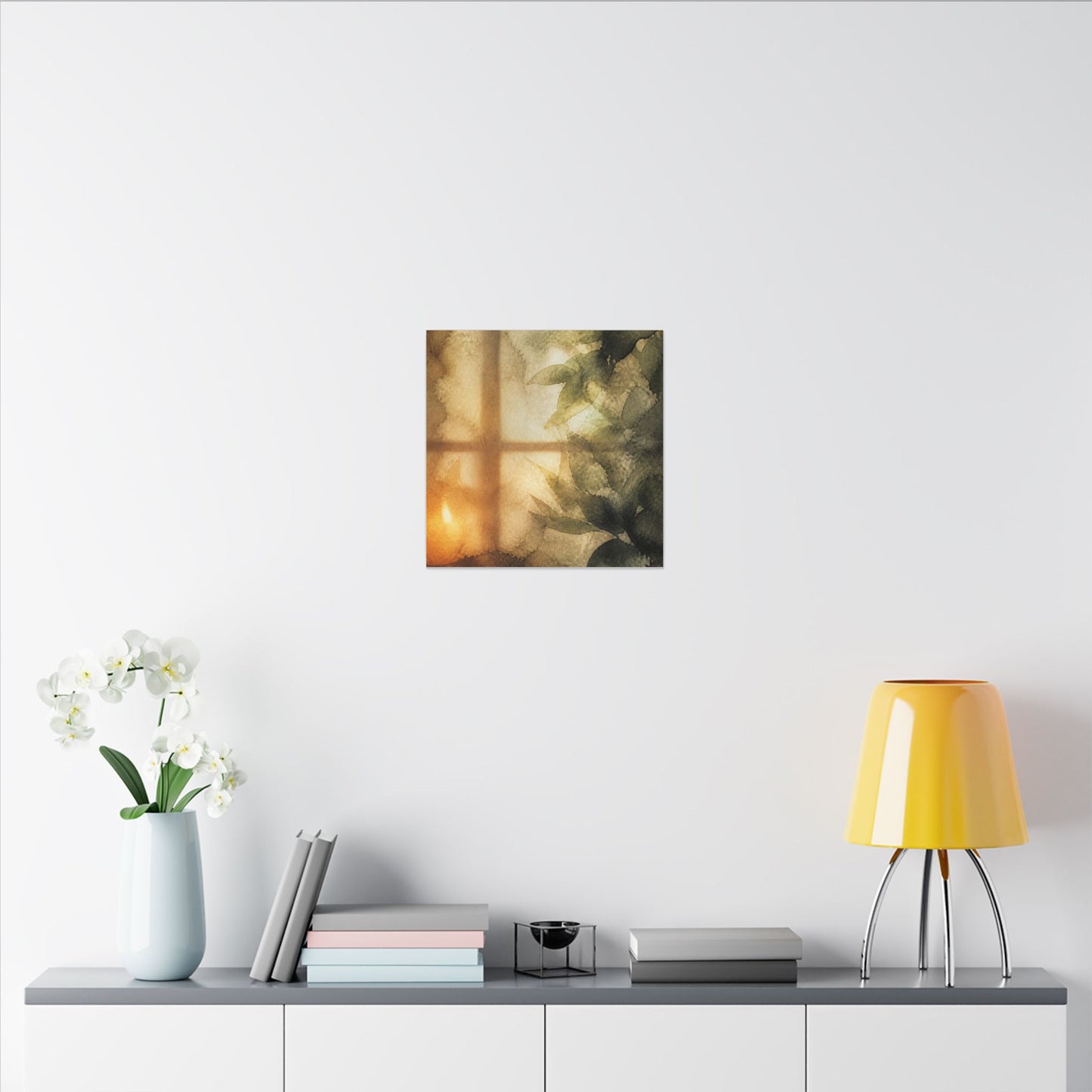 Cozy Shoji Screen Canvas Art - Watercolor Japandi