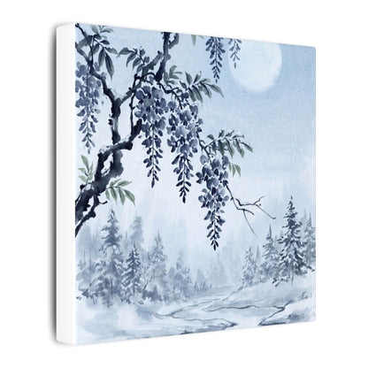 Seijaku Wisteria Canvas Art - Zen Sumi E