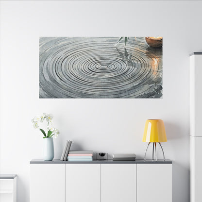 Water Ripple Sumi E Canvas Art | Calm Zen Art