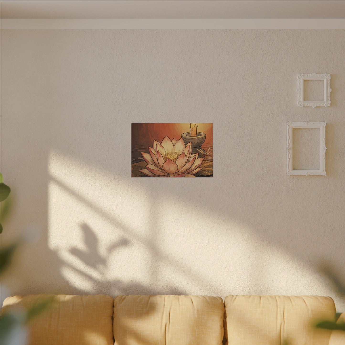 Lotus Flower Summer Canvas Art | Zen Contemplative Design