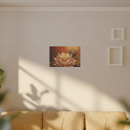 Lotus Flower Summer Canvas Art | Zen Contemplative Design