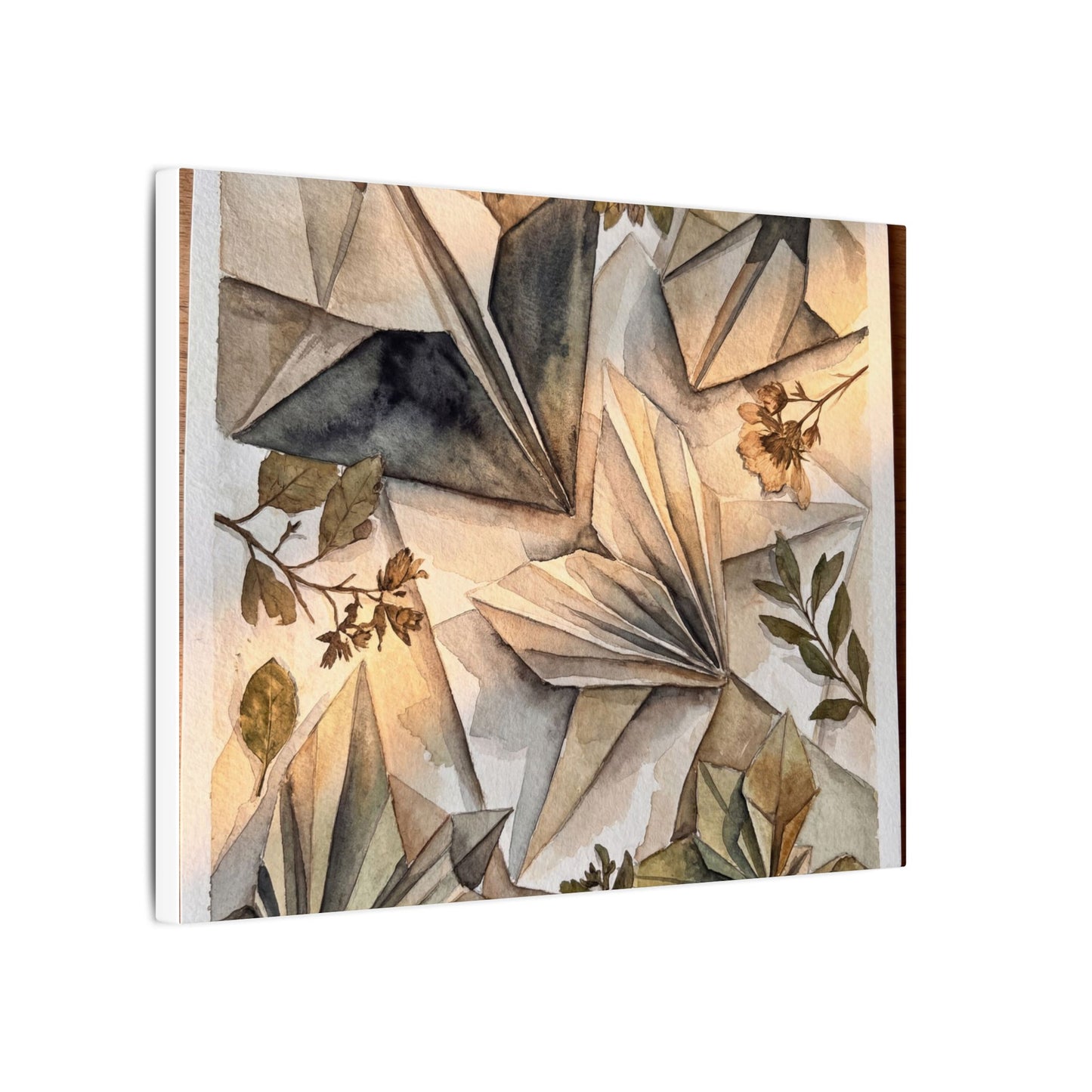 Golden Hour Paper Fold Canvas Art - Japandi Seijaku
