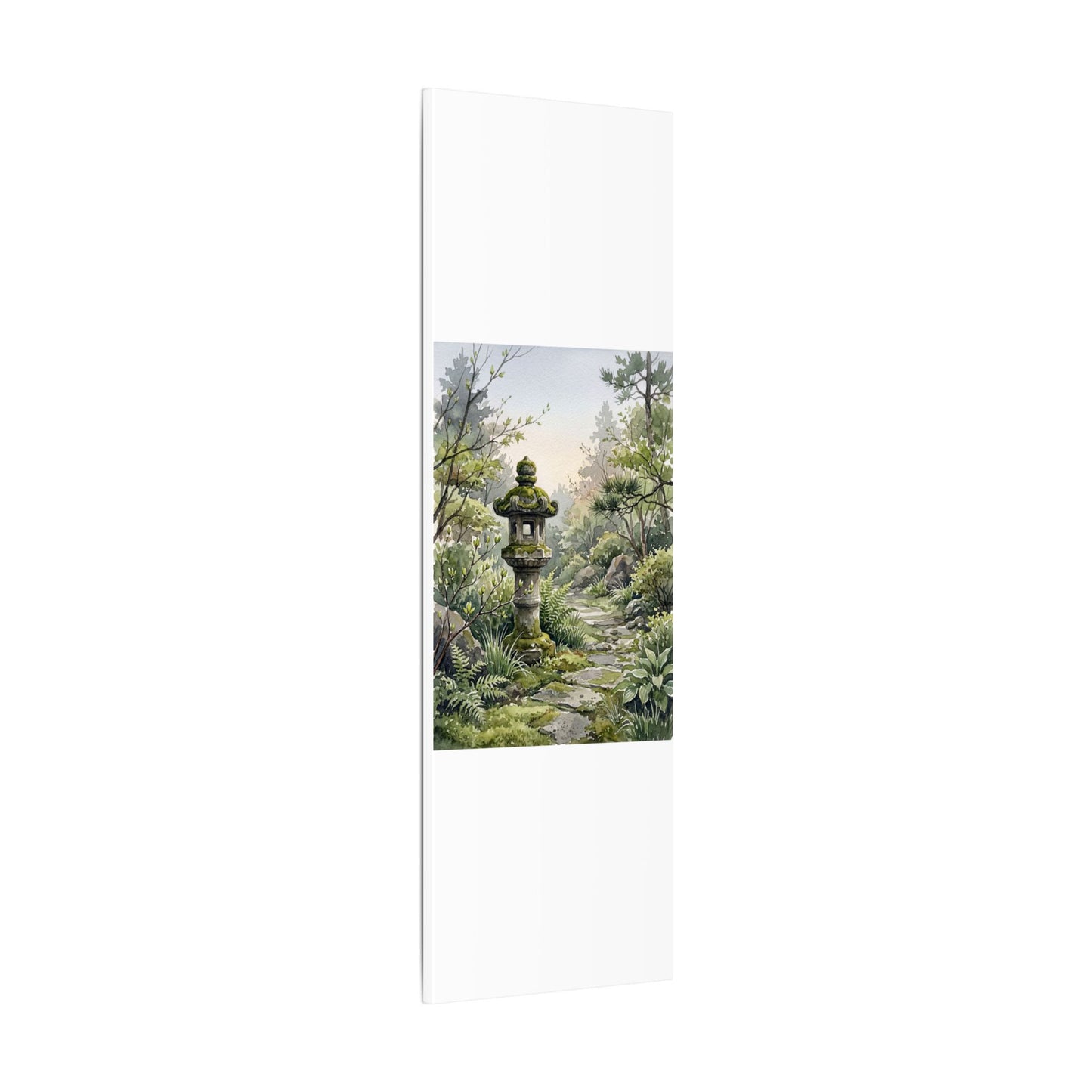 Neutral Stone Lantern Canvas Art - Watercolor Japandi