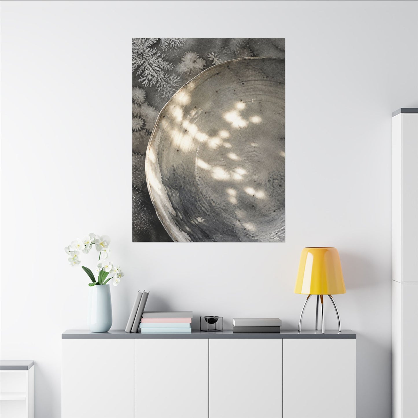 Ceramic Bowl Watercolor Canvas Art | Warm Japandi Art