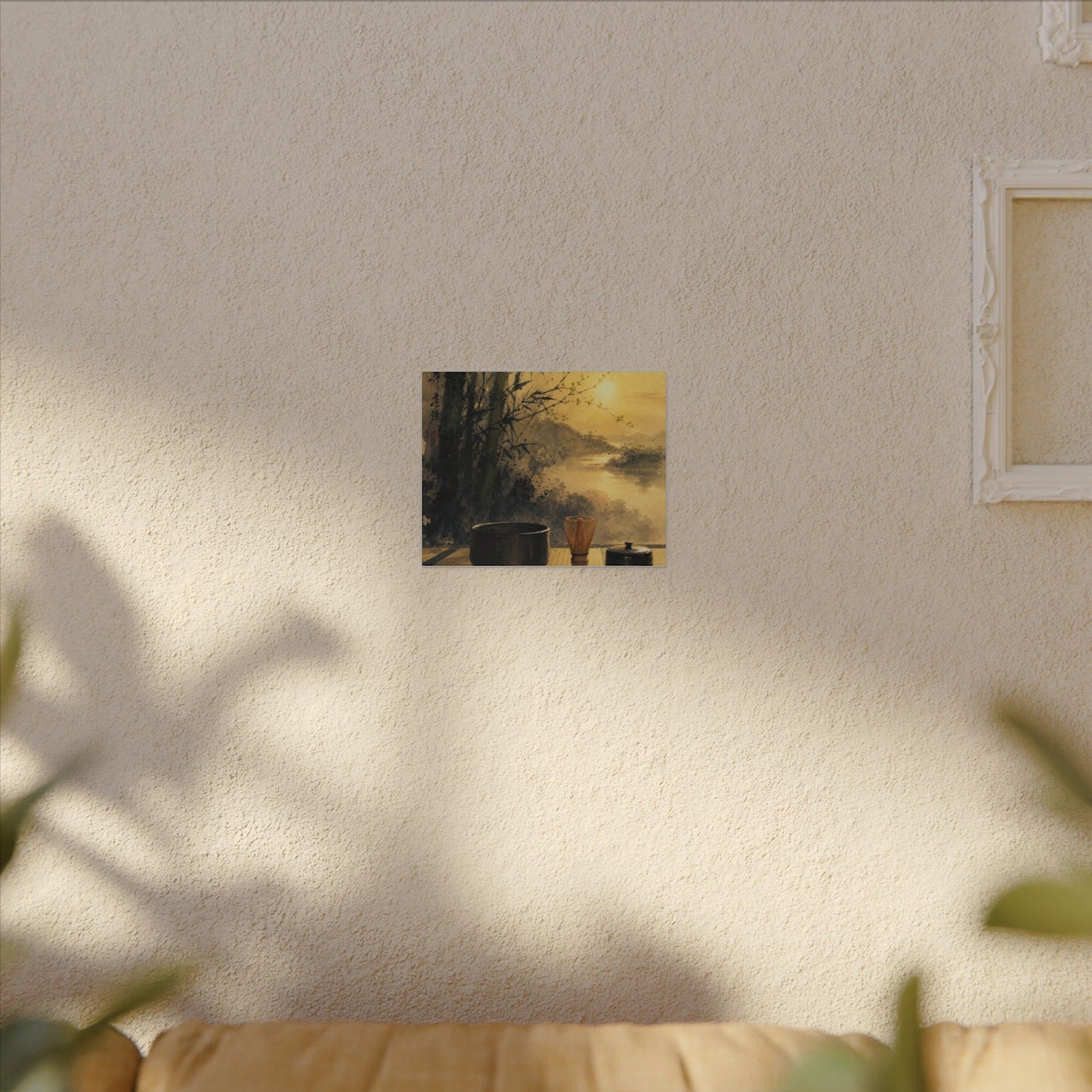 Tea Ceremony Sumi E Canvas Art | Contemplative Zen Art
