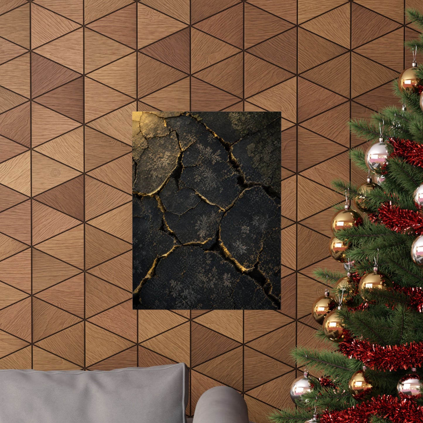 Cracked Earth Shadow Zen Wall Art Print | Atmospheric Dark Japandi Art