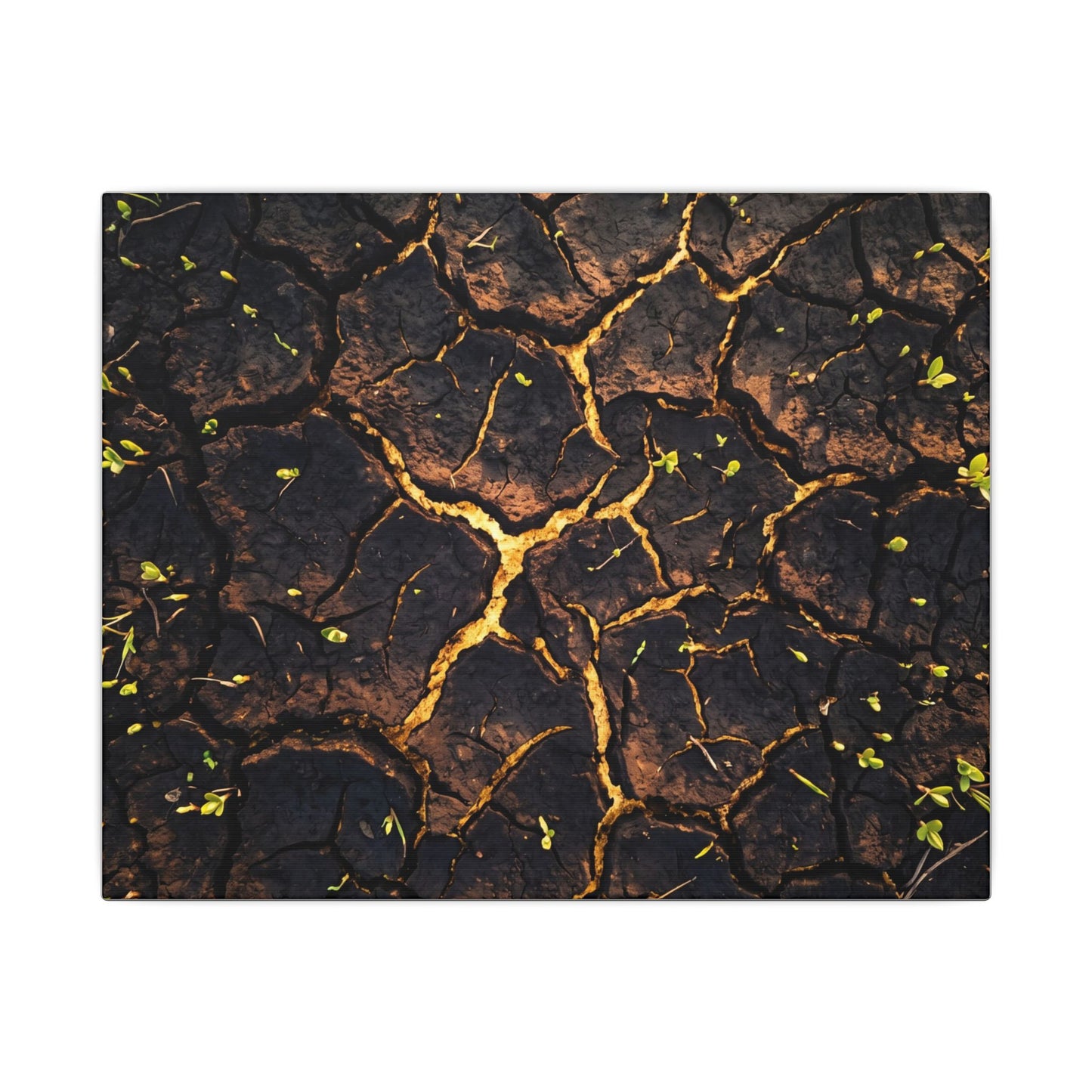 Cracked Earth Moody Minimal Canvas Art | Sophisticated Dark Japandi Art