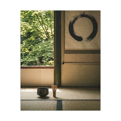Tea Ceremony Enso Canvas Art | Serene Zen Art