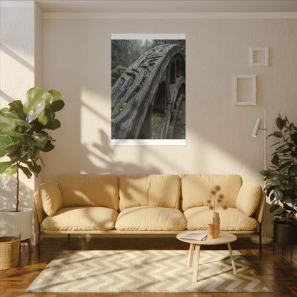 Overcast Wooden Bridge Canvas Art - Japandi Kanso