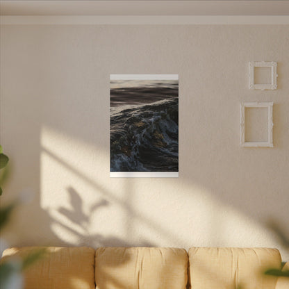 Dark Japandi Ocean Wave in Dawn | Moody Minimal Canvas Art