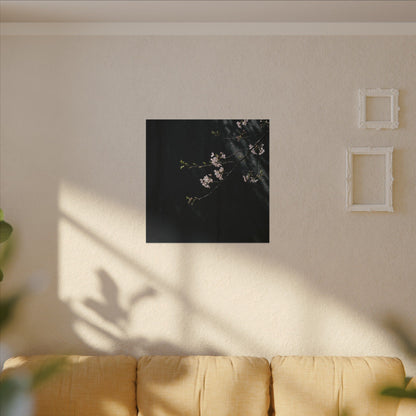 Cherry Blossom Spring Canvas Art | Dark Japandi Sophisticated Design