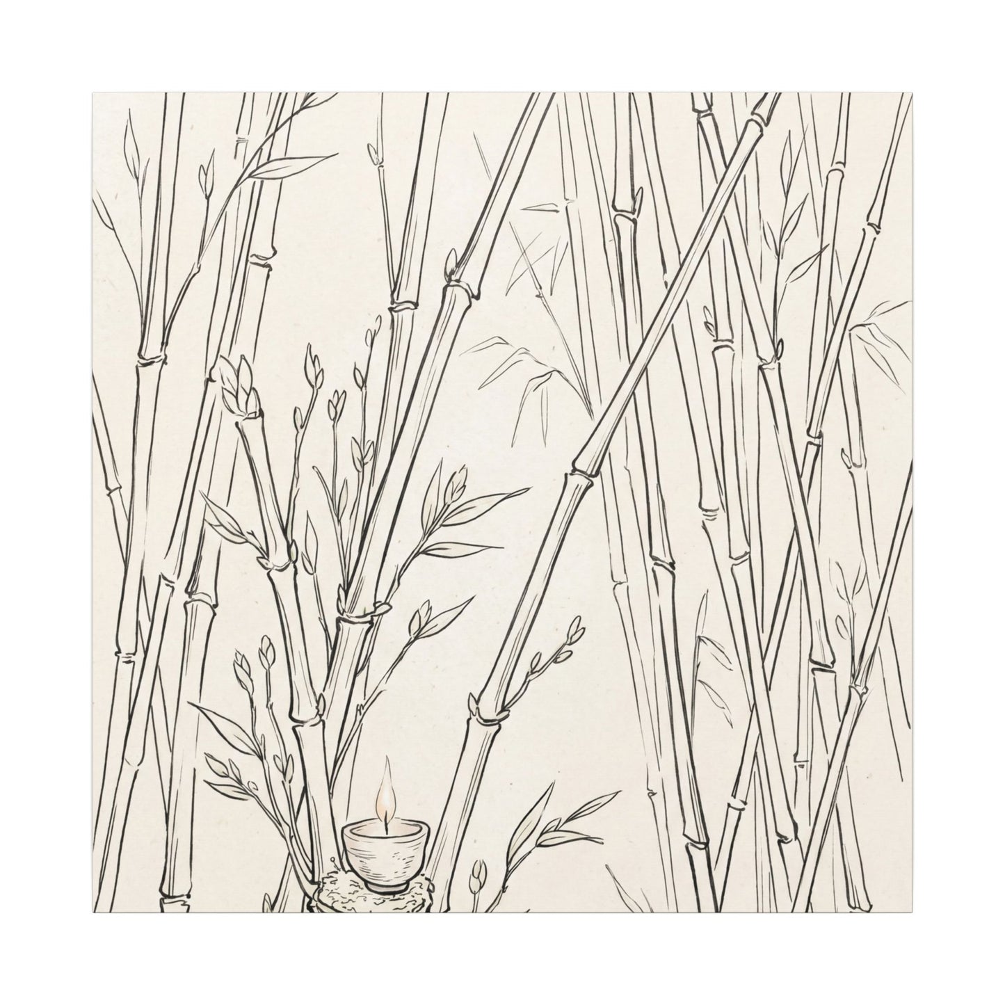 Candlelight Bamboo Grove Canvas Art - Japandi Fukinsei