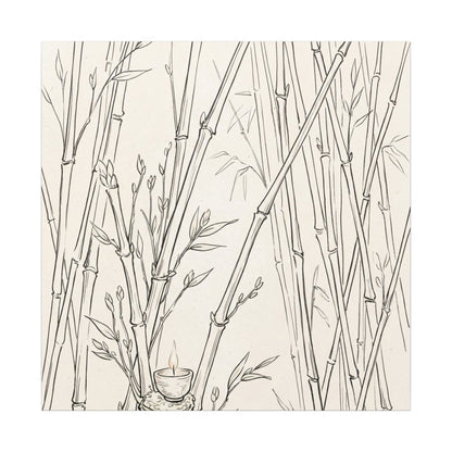 Candlelight Bamboo Grove Canvas Art - Japandi Fukinsei