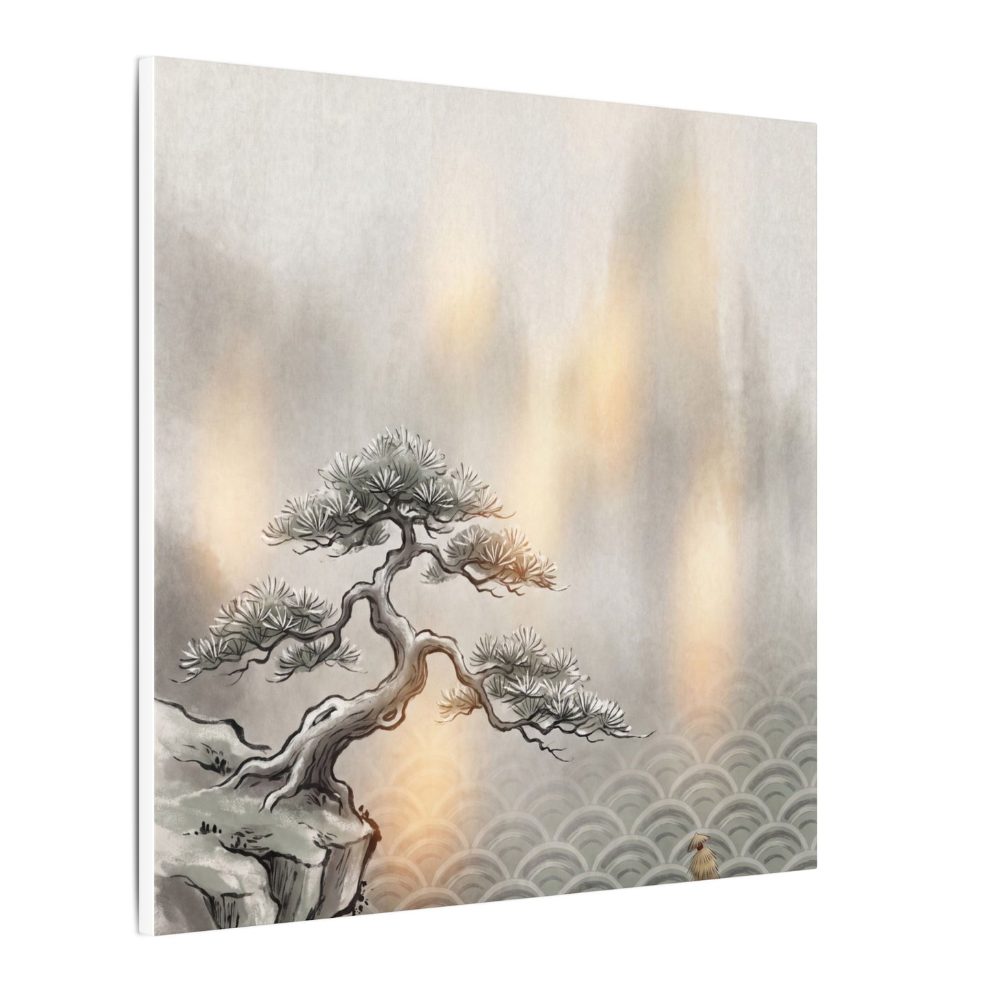 Pine Tree Canvas Art | Winter Japandi Japanese Pattern Art