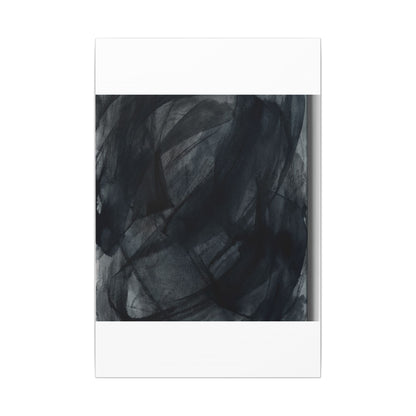 Deep Tones Dark Japandi Charcoal Canvas Art