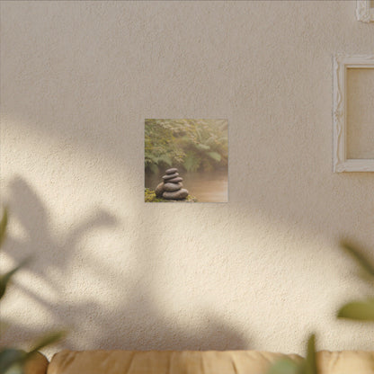 Cozy River Stones Canvas Art - Japanese Pattern Japandi
