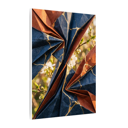 Kintsugi Paper Fold in Golden Hour | Crackle Gold Canvas Art