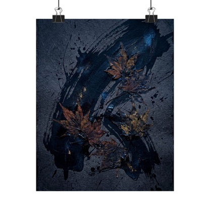 Moonlight Ink Brushstroke Wall Art Print - Dark Japandi Datsuzoku Art Print