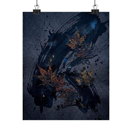 Moonlight Ink Brushstroke Wall Art Print - Dark Japandi Datsuzoku Art Print