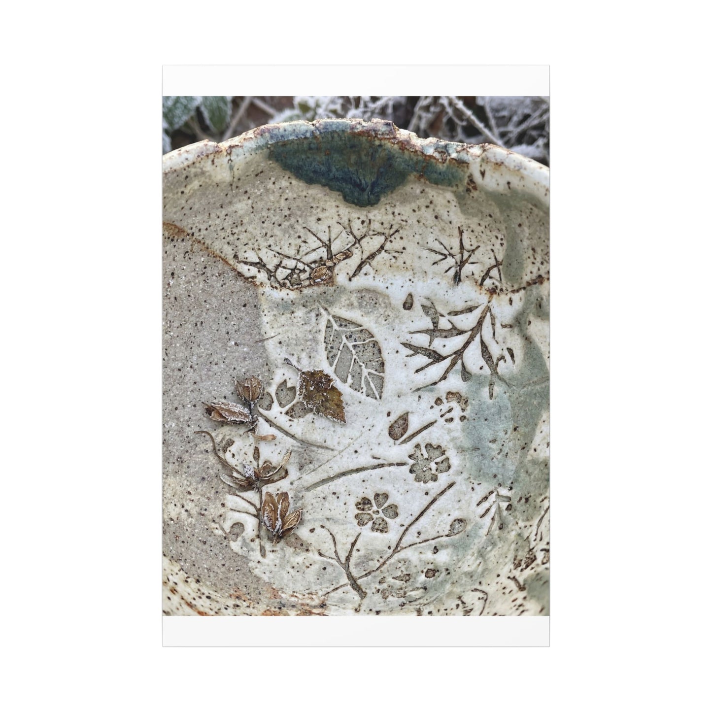 Ceramic Bowl Winter Canvas Art | Japandi Earthy Design