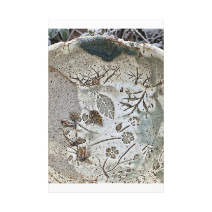 Ceramic Bowl Winter Canvas Art | Japandi Earthy Design