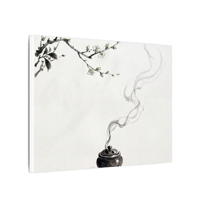 Calm Incense Smoke Canvas Art - Sumi E Zen