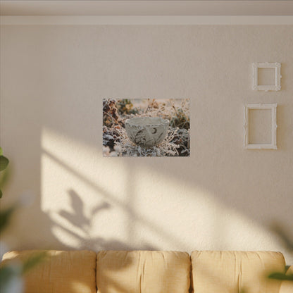 Japandi Ceramic Bowl in Golden Hour | Japanese Pattern Canvas Art