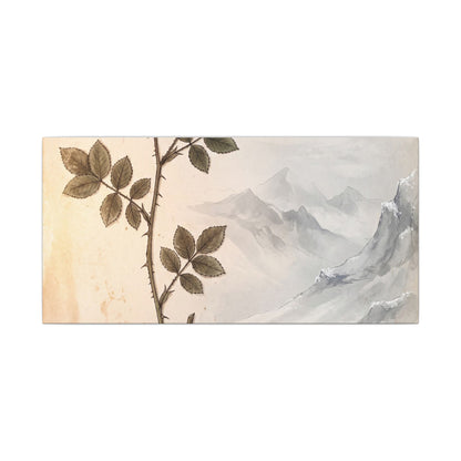 Winter Mountain Mist Herbarium Canvas Art | Earthy Decor