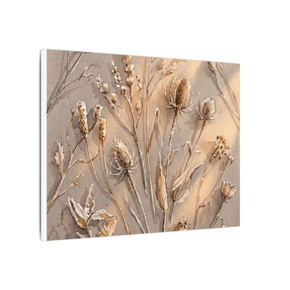 Japandi Dried Flowers in Golden Hour | Watercolor Canvas Art